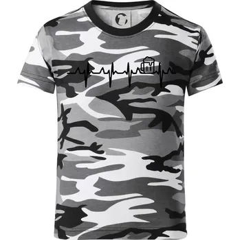 Chlapecké oblečení EKG pivo - Dětské maskáčové triko - 146 cm/10 let ( Šedý maskáč )