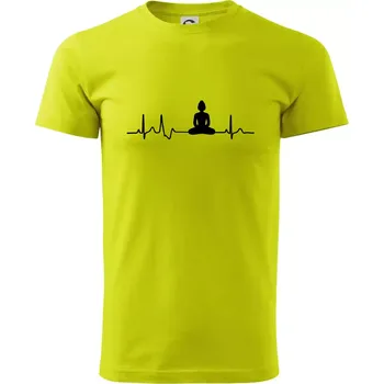 Pánská móda Ekg Budha - Klasické pánské triko vyšší gramáže - 4XL ( Limetková )
