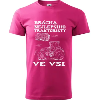 Pánská móda Brácha nejlepšího traktoristy ve vsi - Klasické pánské triko vyšší gramáže - XL ( Purpurová )
