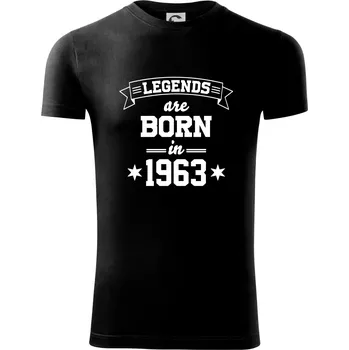 Pánské tričko Legends are born in 1963 - Viper FIT - Pánské zůžené tričko - XL ( Černá )