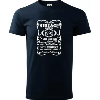 Vintage Etiketa - 1993 - Triko extra velké (5-8XL) - 8XL ( Námořní modrá (velmi tmavá - téměř černá) )