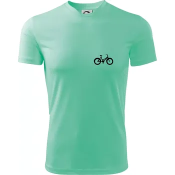 Obrázek kola na prsu městské kolo - Dětské triko sportovní (dresovina) - 158 cm/12 let ( Mátová )