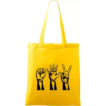 Kámen nůžky papír černé - Taška bavlněná - 42 x 38 cm ( Žlutá )