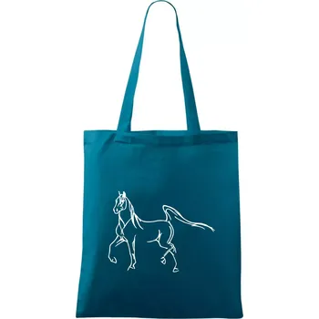 Kůň silueta - Taška bavlněná - 42 x 38 cm ( Petrolejová )