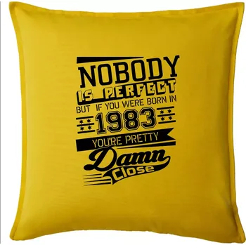 Polštář Nobody is perfect - 1983 - Polštář 50x50 - 50x50 - Pouze potah ( Žlutá )