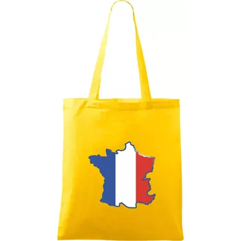 Francouzská vlajka mapa obrys - Taška bavlněná - 42 x 38 cm ( Žlutá )
