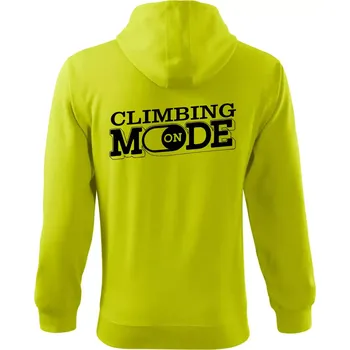 Pánská mikina Climbing mode - Mikina s kapucí na zip trendy zipper - S ( Limetková )