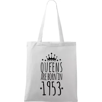 Queens are born in 1953 - Taška bavlněná - 42 x 38 cm ( Bílá )