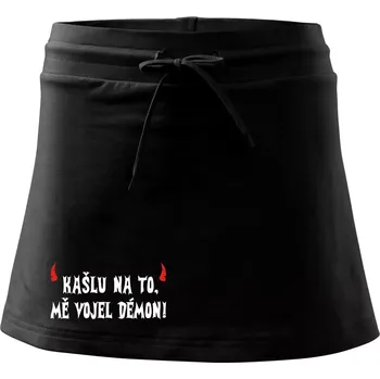 Dámská sukně Kašlu na to vojel mě démon (Hana-creative) - Sportovní sukně - two in one - XS ( Černá )