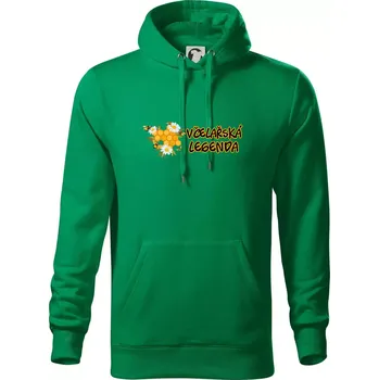 Pánská mikina Včelařská legenda - Mikina pánská Cape s kapucí - 5XL ( Středně zelená )