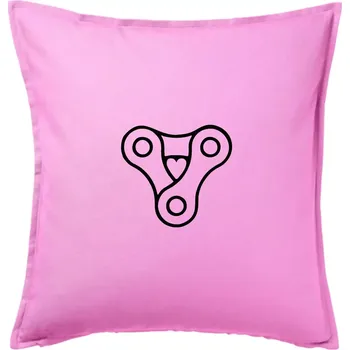 Polštář Cyklo srdce řetěz trojúhelník - Polštář 50x50 - 50x50 - Pouze potah ( Růžová )