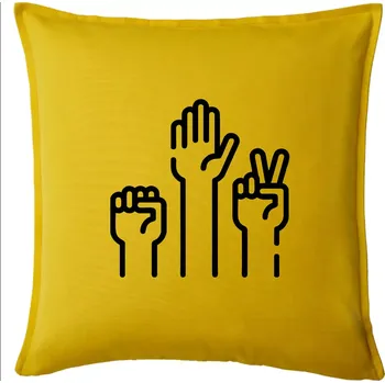 Polštář Kamen nůžky papír ikony - Polštář 50x50 - 50x50 - Pouze potah ( Žlutá )