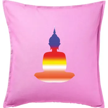 Polštář Budha duhový - Polštář 50x50 - 50x50 - Pouze potah ( Růžová )