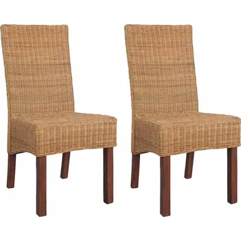 Jídelní židle OMAXI Jídelní židle 2 ks hnědé přírodní ratan 523444