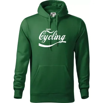 Pánská mikina Enjoy Cycling - Mikina pánská Cape s kapucí - 4XL ( Lahvově zelená )