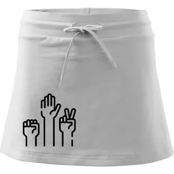 Dámská sukně Kamen nůžky papír ikony - Sportovní sukně - two in one - S ( Bílá )