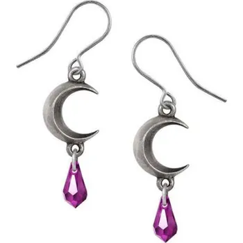 Náušnice náušnice ALCHEMY GOTHIC - Tears Of The Moon- Amethyst Tear