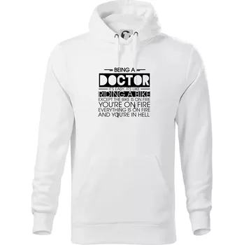 Pánská mikina Being a doctor - bike - Mikina pánská Cape s kapucí - 4XL ( Bílá )