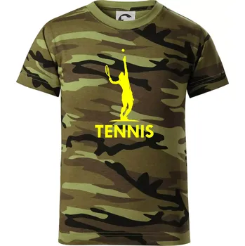 Chlapecké oblečení Tenistka s nápisem - Dětské maskáčové triko - 146 cm/10 let ( Zelený maskáč )