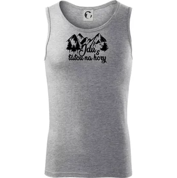 Jdu s tátou na hory - Tílko pánské Core - S ( Tmavě šedý melír )