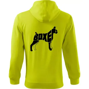 Pánská mikina Boxer nápis v těle - Mikina s kapucí na zip trendy zipper - 2XL ( Limetková )