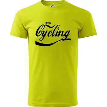 Pánské tričko Enjoy Cycling - Klasické pánské triko vyšší gramáže - XL ( Limetková )