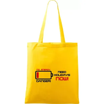 No energy danger need holidays - Taška bavlněná - 42 x 38 cm ( Žlutá )