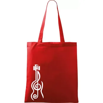 Houslový klíč kytara - Taška bavlněná - 42 x 38 cm ( Červená )