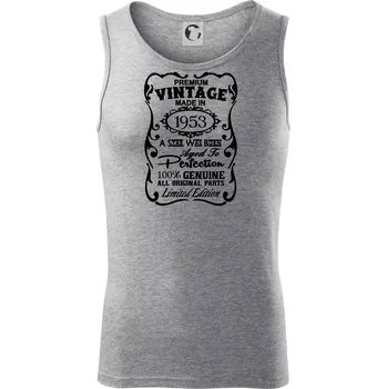 Vintage Etiketa - 1953 - Tílko pánské Core - S ( Tmavě šedý melír )