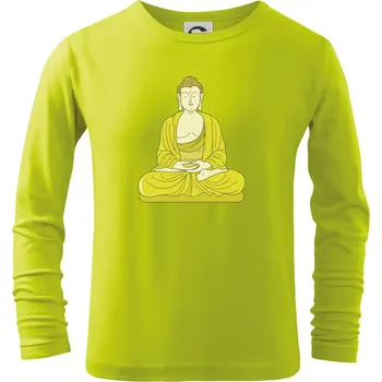 Dětská móda Budha zelenožlutý - Triko dětské Long Sleeve - 122 cm/6 let ( Limetková )