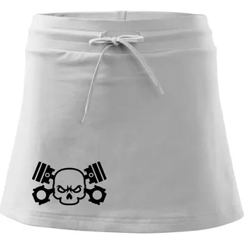 Dámská sukně Lebka písty - Sportovní sukně - two in one - M ( Bílá )