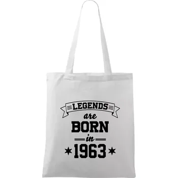 Legends are born in 1963 - Taška bavlněná - 42 x 38 cm ( Bílá )