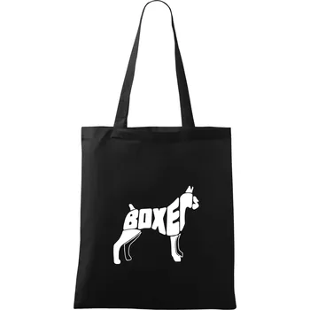 Nákupní taška Boxer nápis v těle - Taška bavlněná - 42 x 38 cm ( Černá )