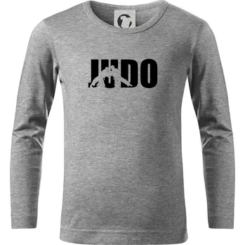 Chlapecké tričko Judo - Nápis - Triko dětské Long Sleeve - 134 cm/8 let ( Tmavě šedý melír )