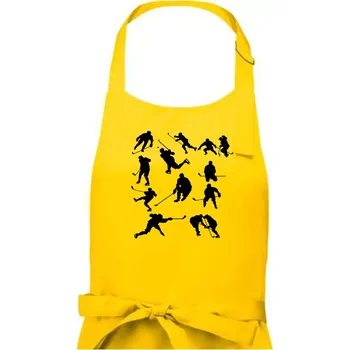 Kuchyňská zástěra Hokejisti ikony - Pánská zástěra na vaření - Univerzální velikost ( Žlutá )