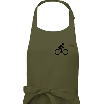 Kuchyňská zástěra Obrázek kola na prsu - ikona panáček - Dámská zástěra na vaření - Univerzální velikost ( Khaki )