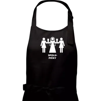 Kuchyňská zástěra Spolu pičky (Hana-creative) - Dámská zástěra na vaření - Univerzální velikost ( Černá )
