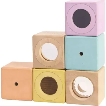 Dřevěná hračka Smyslové kostky (6ks) "PlanLifestyle"