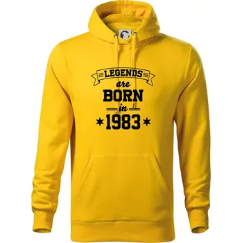 Pánská mikina Legends are born in 1983 - Mikina pánská Cape s kapucí - 3XL ( Žlutá )
