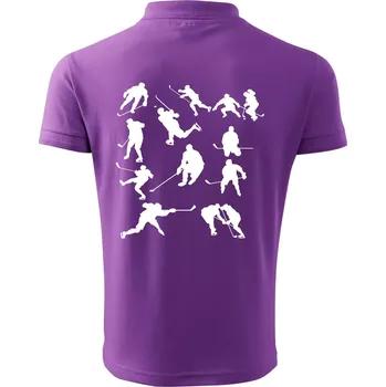Pánská košile Hokejisti ikony - Polokošile pánská Pique Polo 203 - 5XL ( Fialová )