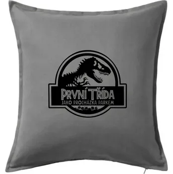 Polštář První třída jako procházka parkem - Polštář 50x50 - 50x50 - Pouze potah ( Tmavě šedý melír )