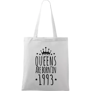 Queens are born in 1993 - Taška bavlněná - 42 x 38 cm ( Bílá )