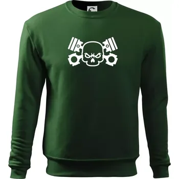 Chlapecké tričko Lebka písty - Mikina Essential dětská - 158 cm/12 let ( Lahvově zelená )