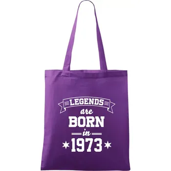 Legends are born in 1973 - Taška bavlněná - 42 x 38 cm ( Fialová )