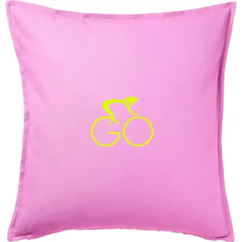 Polštář GO - Fluo cyklista malý - Polštář 50x50 - 50x50 - Včetně výplně ( Růžová )