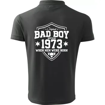 Pánská košile Bad boy since 1973 - Polokošile pánská Pique Polo 203 - L ( Tmavá břidlice (šedá se zeleným nádechem) )