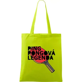 Ping Pongová legenda - Taška bavlněná - 42 x 38 cm ( Limetková )