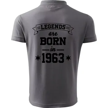 Pánská košile Legends are born in 1963 - Polokošile pánská Pique Polo 203 - 5XL ( Ocelově šedá )