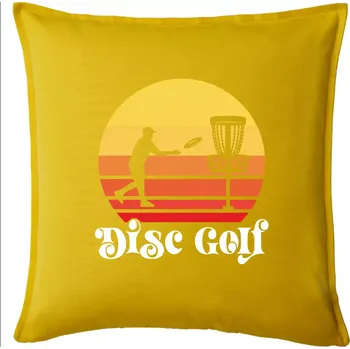 Polštář Disc golf postava vintage - Polštář 50x50 - 50x50 - Pouze potah ( Žlutá )