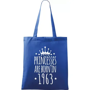 Princesses are born in 1963 - Taška bavlněná - 42 x 38 cm ( Královská modrá )